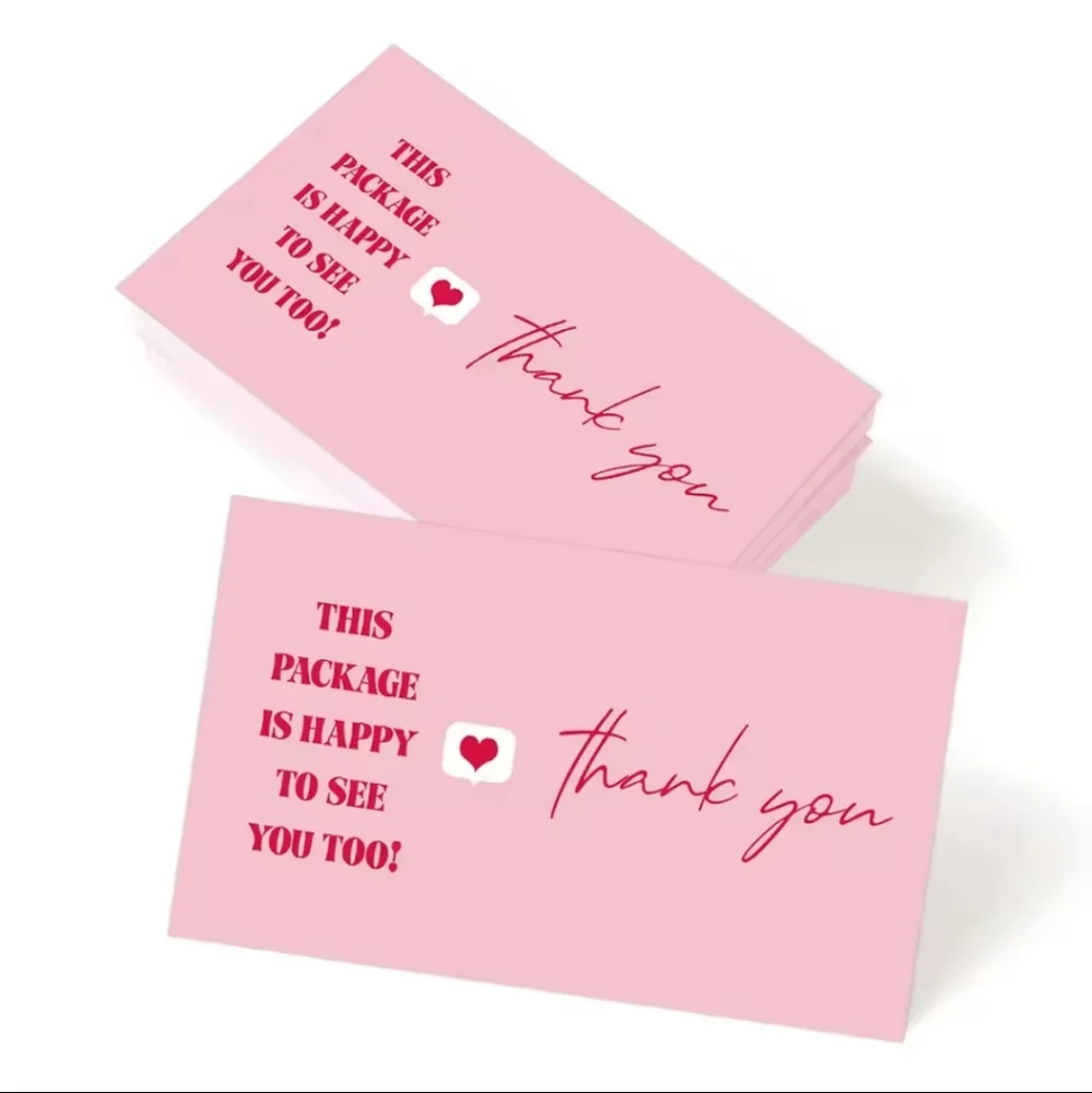50pcs Pink Thank You Cards for Parties